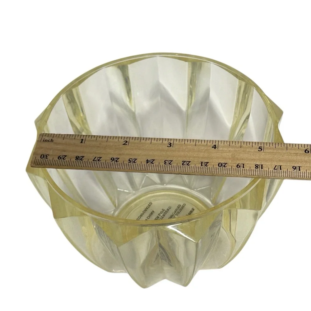 Vintage M&M‎ Candy Dish Lidded Bowl Clear Acrylic Plastic Faceted Collectible